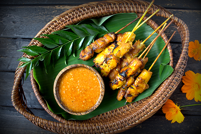 Bali: prepare satay fish in Seminyak				