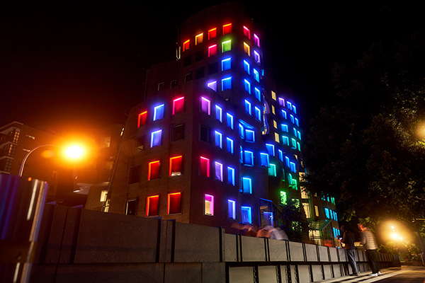 Vivid light installations at The Goods Line, Ultimo, during Vivid Sydney 2022.