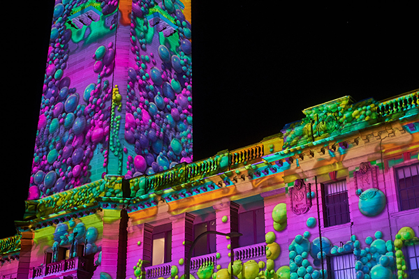 Vivid light installations at Sydney's Central Station, during Vivid Sydney 2022