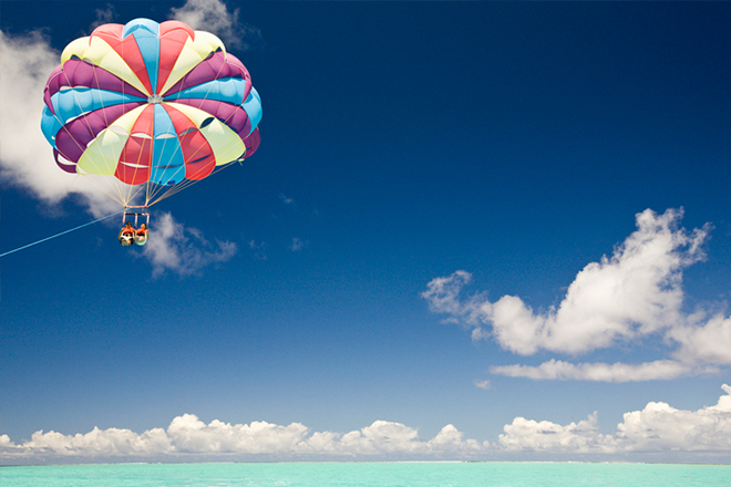 Indonesia beaches: parasail at Tanjung Benoa