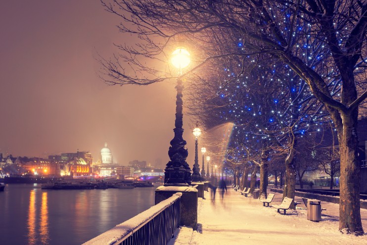 Winter in London by the Thames