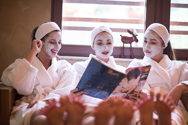 Friends enjoying a spa day