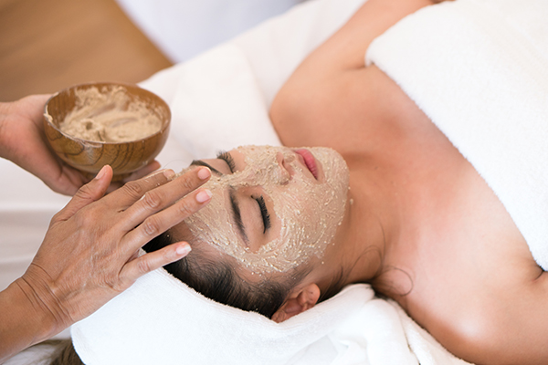 Woman getting a facial 