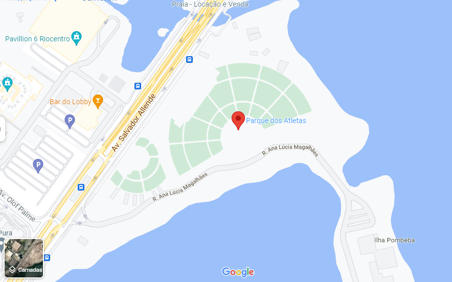 Mapa da Cidade do Rock localizada no Parque dos Atletas na Barra da Tijuca