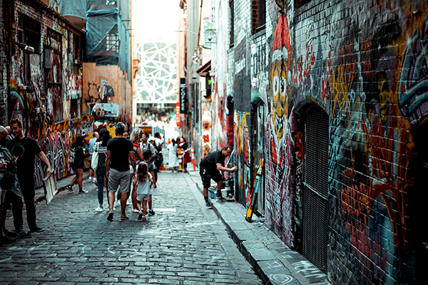 Melbourne's laneways are famous for graffiti art