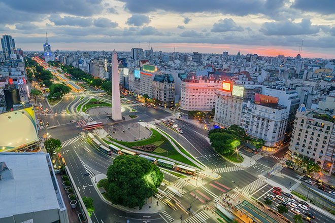Buenos Aires vista de cima ao entardecer