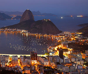 Enjoying the view of the city lights in Rio de Janeiro