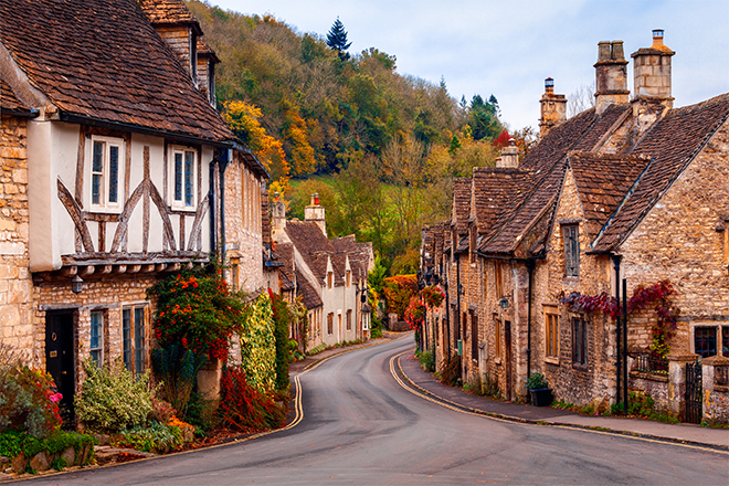 Famous Village of Castle Combe, Wiltshire, England
