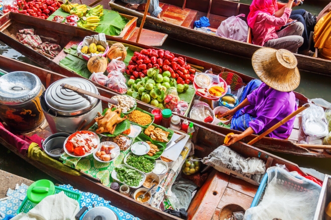 floating market thailand bangkok