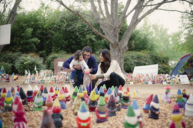 painted gnomes at the festival’s Gnome Knoll