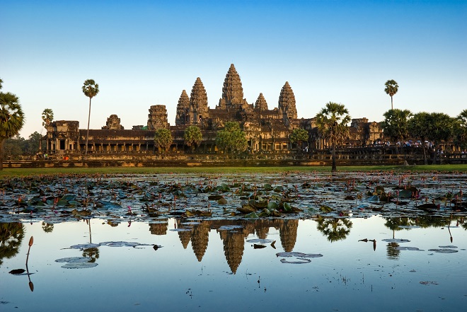 Angkor Wat Blue Skies with Moon