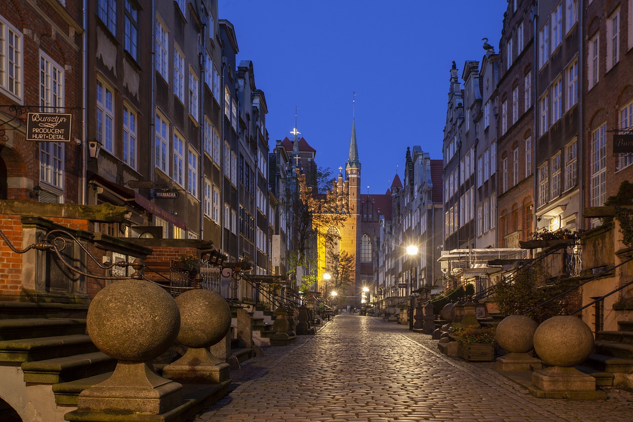 Gdańsk nocą - święta nad morzem