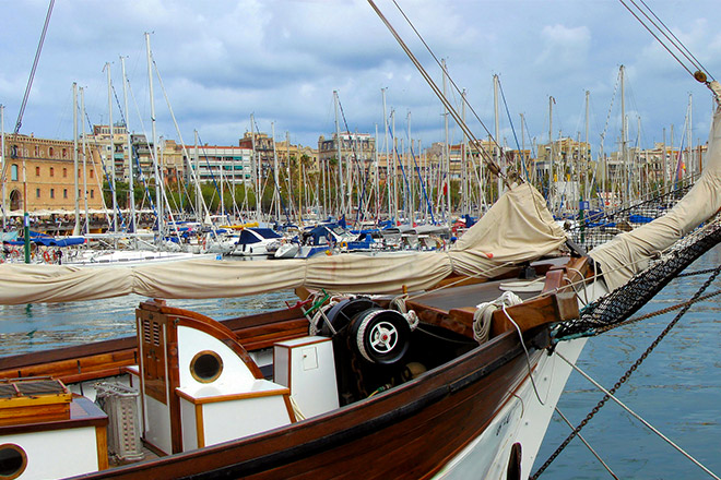 Goélette port barcelone