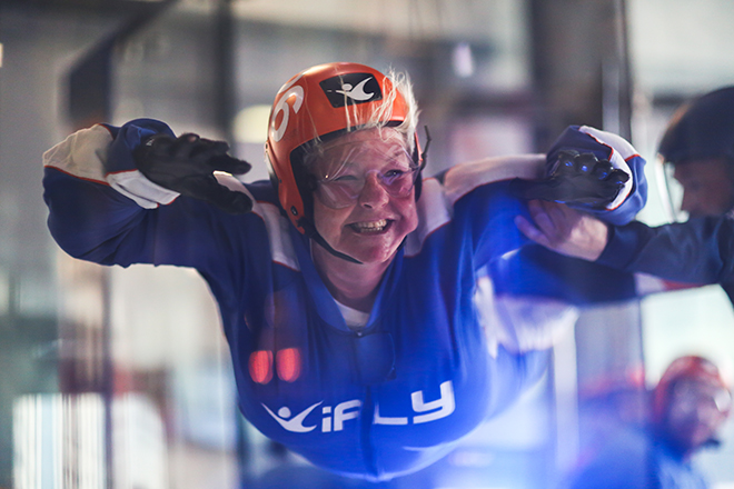 Experience a skydiving simulation at iFLY