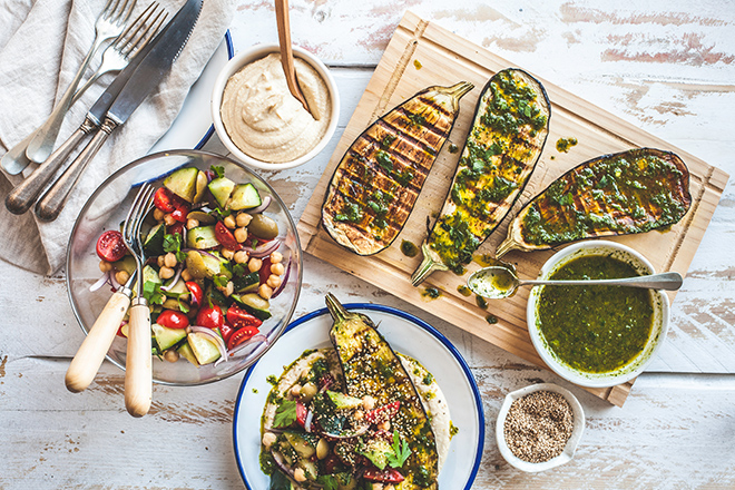 Grilled Eggplant Healthy Dinner Party