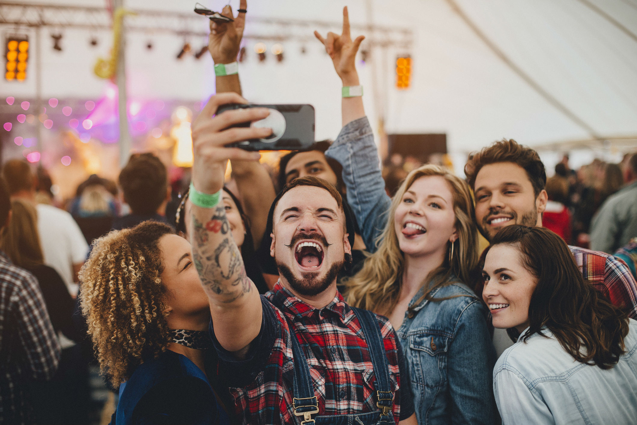 Friends at a music festival