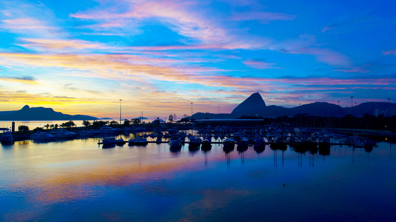 Filmes gravados no Rio de Janeiro: pôr do sol na Marina da Glória, no centro do Rio de Janeiro