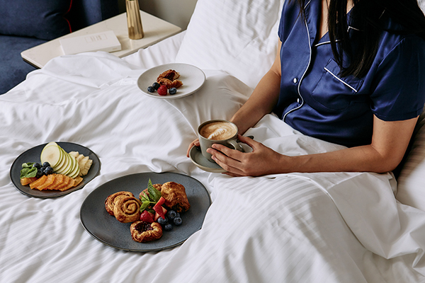 Delicious breakfast in bed at Mercure Melbourne Doncatser