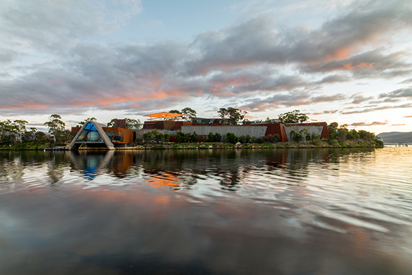  MONA, THE MUSEUM OF OLD AND NEW ART, SITS A FERRY RIDE AWAY FROM THE CITY AND IS HOME TO SOME OF THE BEST ART IN THE STATE. IMAGE CREDIT: JESSE HUNNIFORD VIA TOURISM TASMANIA.