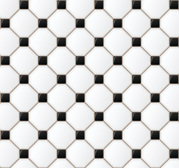 Padronagem de azulejos preto e branco