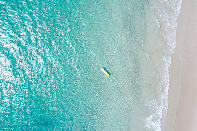 surfer at Port Beach 