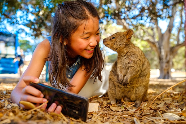 Selfie with a Quokka on Rottnest Island