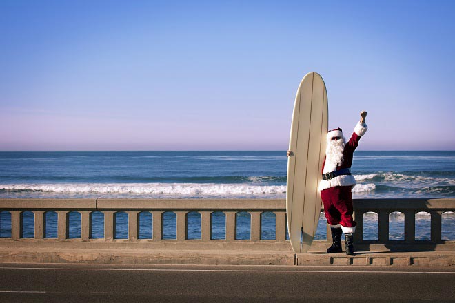 Say hello to Santa beneath Auckland's sunny skies