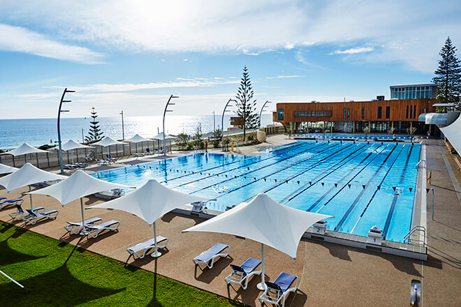 Scarborough Beach pool in the sunshine 