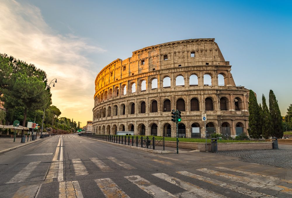 The Colosseum stands in the centre of Rome.