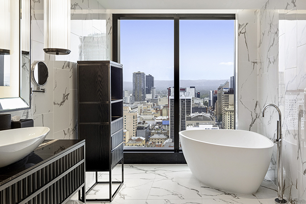 Iconic luxury bathroom at Sofitel Adelaide