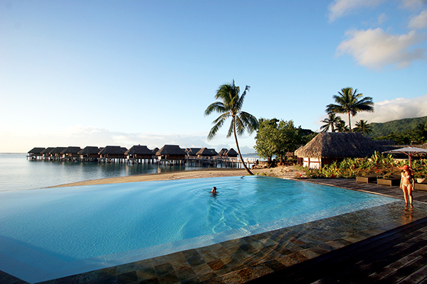 Pool setting overlooking Sofitel Kia Ora Moorea Beach accommodation