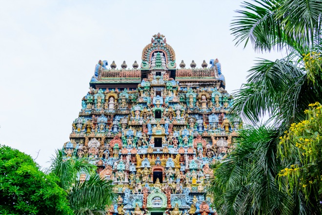 La exaltación de los colores del templo de Sri Ranganathaswamy