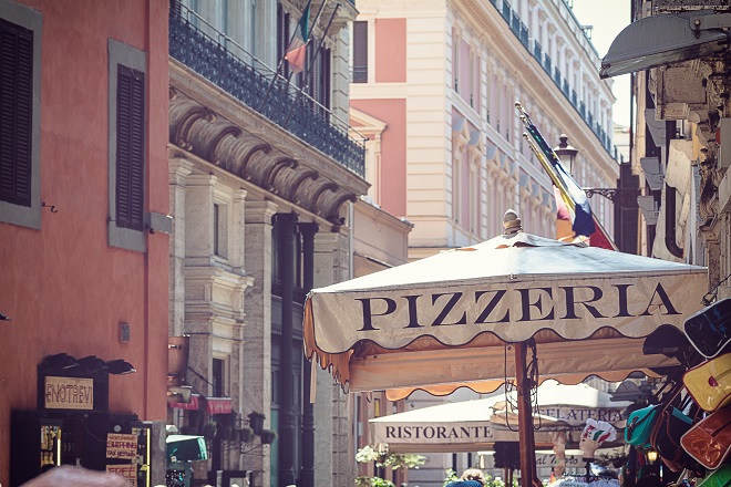 Pizzería en el Trastévere de Roma