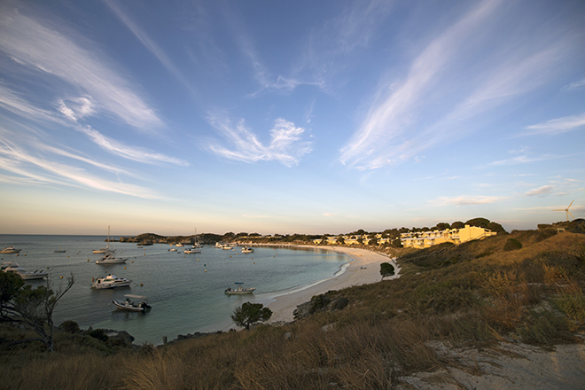 Sun setting over Thomson Bay on Rottnest Island