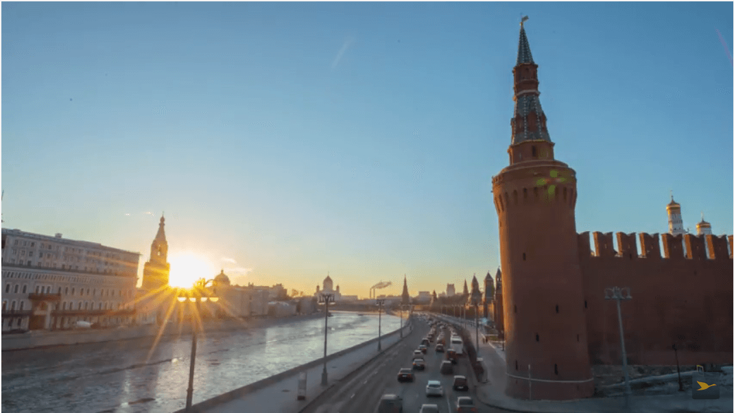 Coucher de soleil sur les rives de la Moskva
