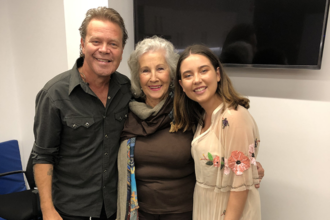 Troy Cassar-Daley with his family in Cairns after performing 