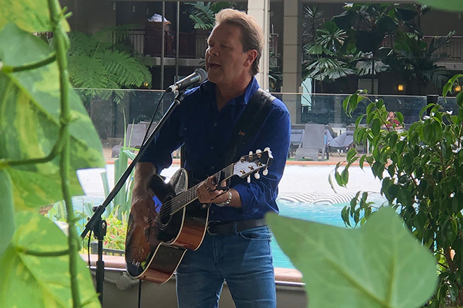 Troy performing at the Novotel Cairns