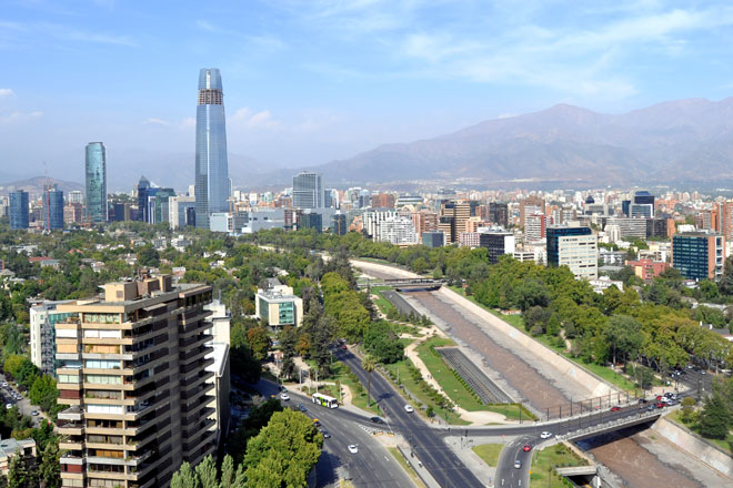 Vista aérea de Santiago 